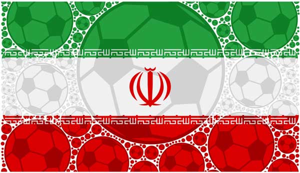 Iran flag with soccer design